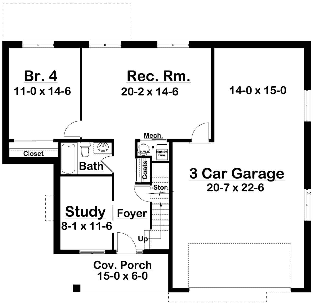 Basement of Modern Farmhouse Plan #177-1068