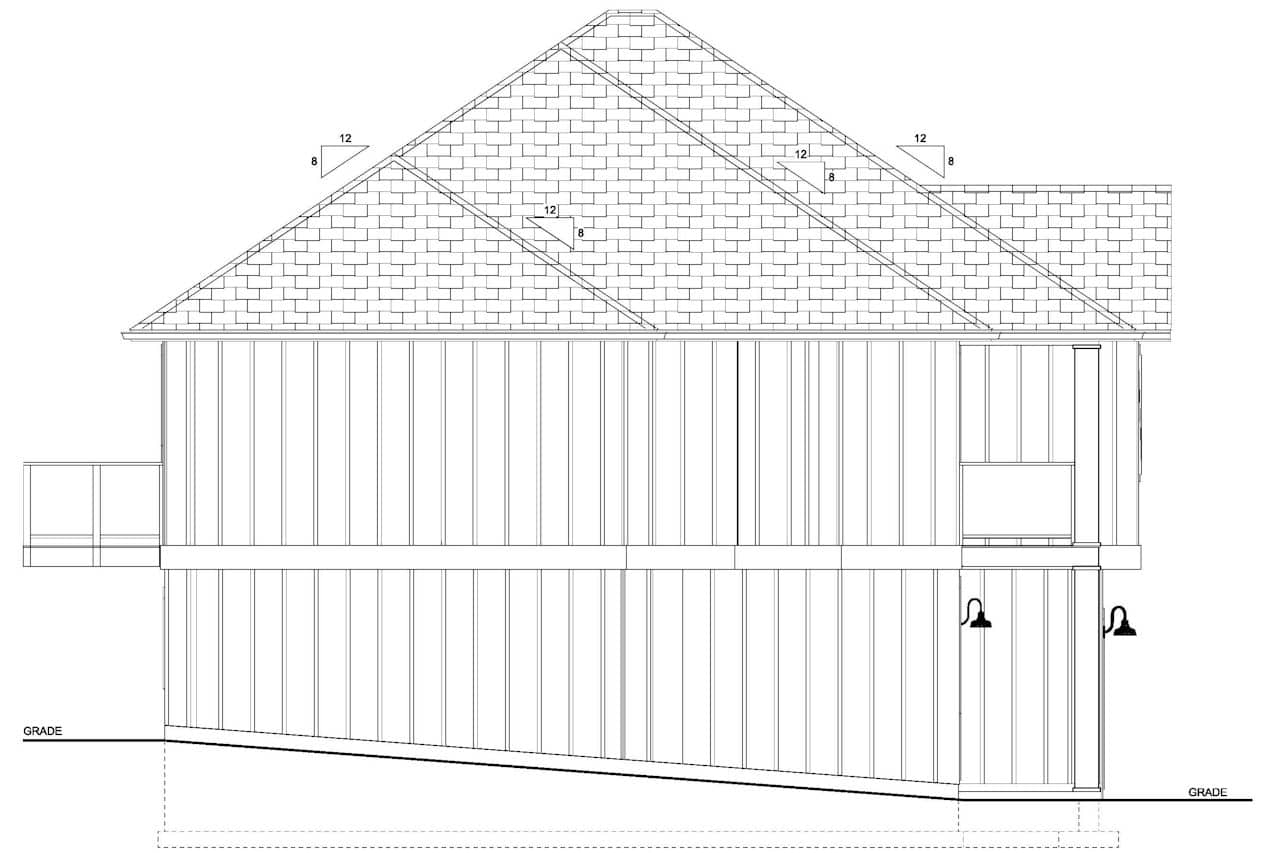 Home Plan Left Elevation of this 4-Bedroom,2494 Sq Ft Plan -177-1068
