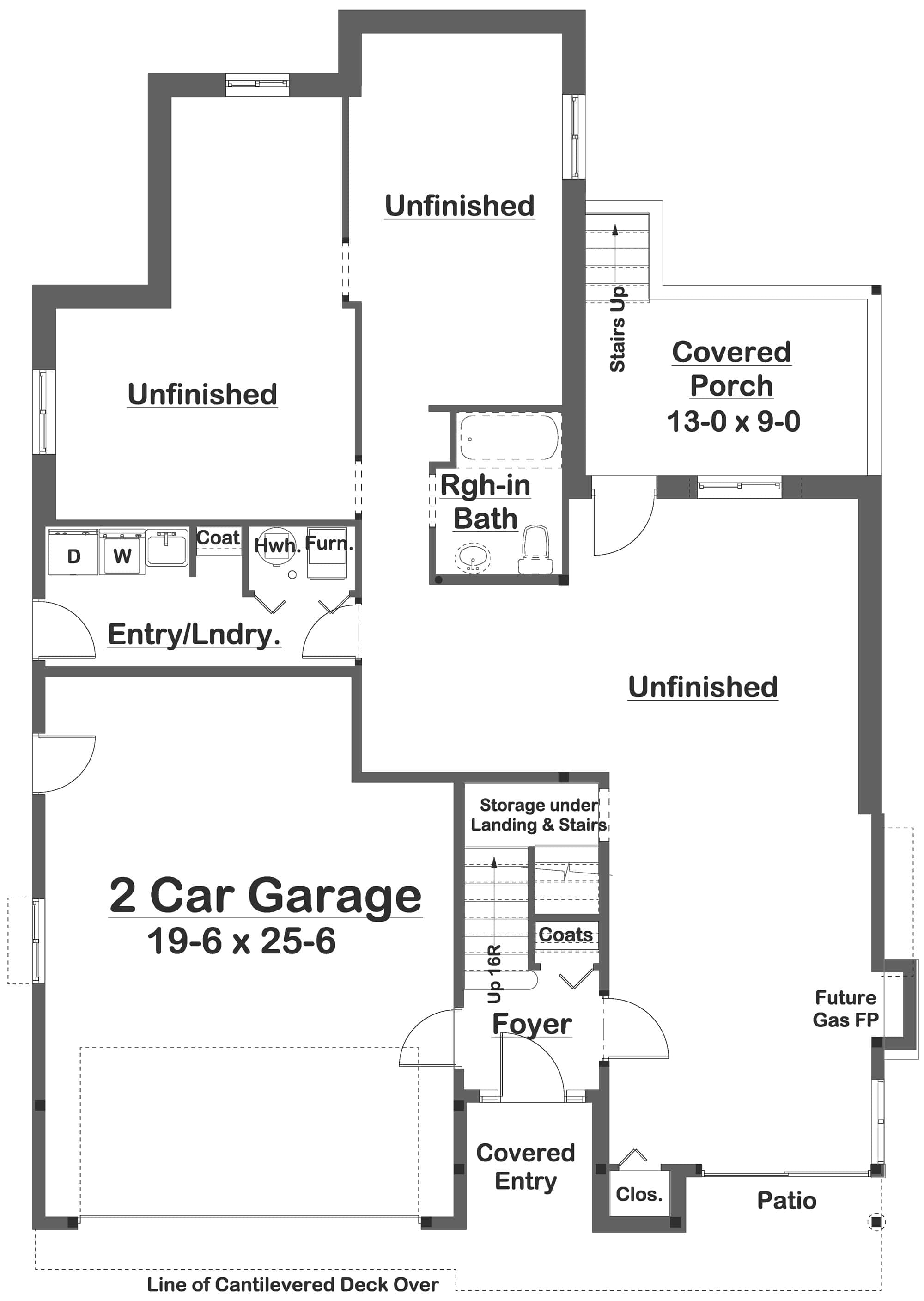 Basement of Contemporary Plan #177-1069