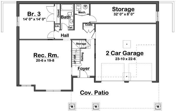Basement of Modern Plan #177-1071