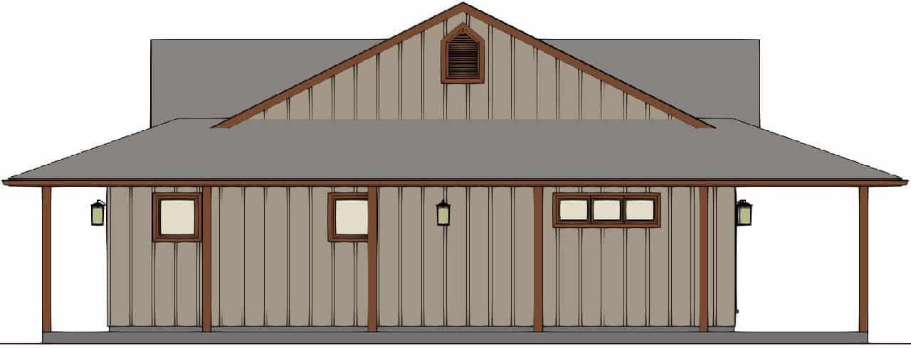 Home Plan Left Elevation of this 3-Bedroom,1644 Sq Ft Plan -177-1072