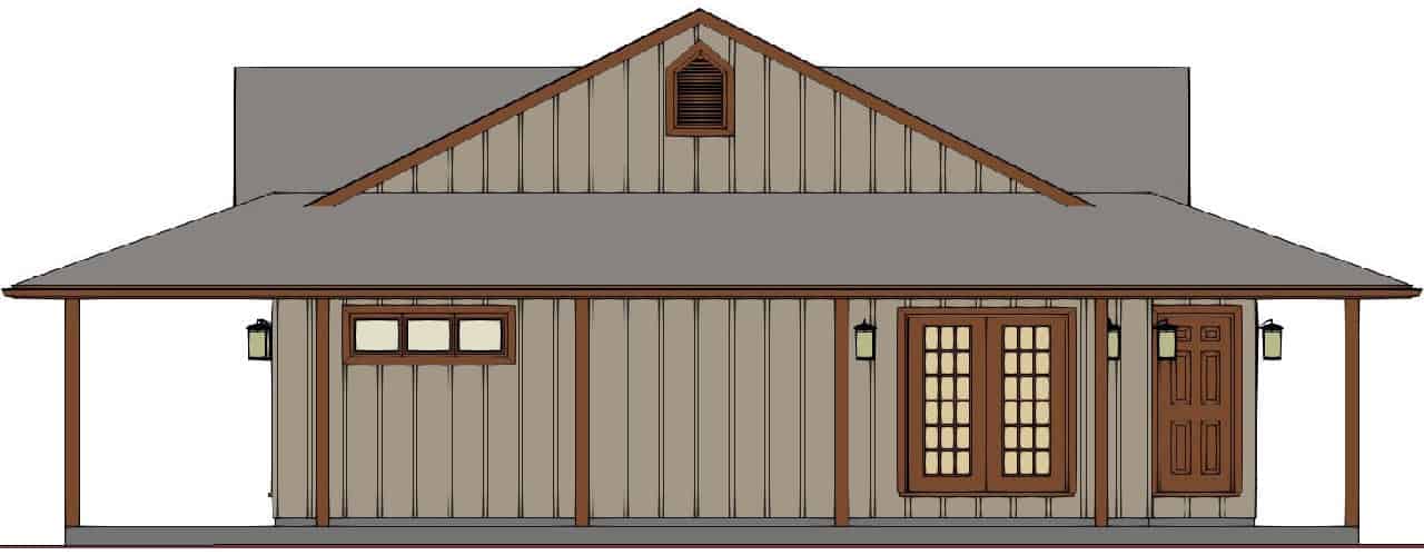 Home Plan Right Elevation of this 3-Bedroom,1644 Sq Ft Plan -177-1072