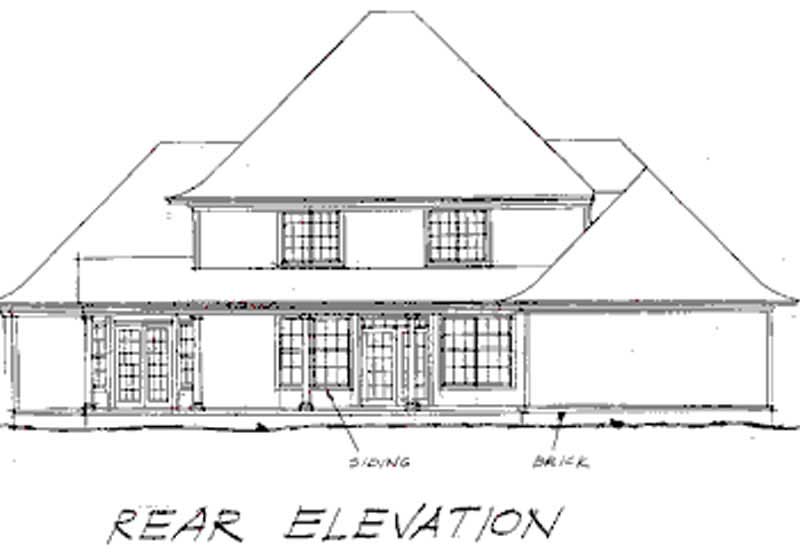 Home Plan Rear Elevation of this 4-Bedroom,2935 Sq Ft Plan -178-1000