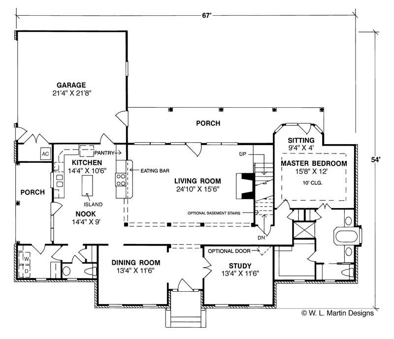 Floor Plan First Story of European Plan #178-1000