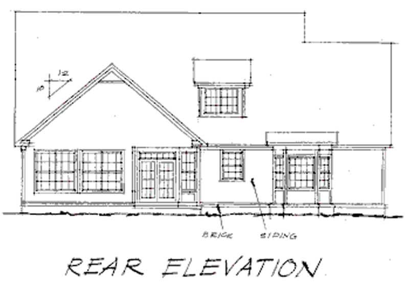 Home Plan Rear Elevation of this 4-Bedroom,2874 Sq Ft Plan -178-1001