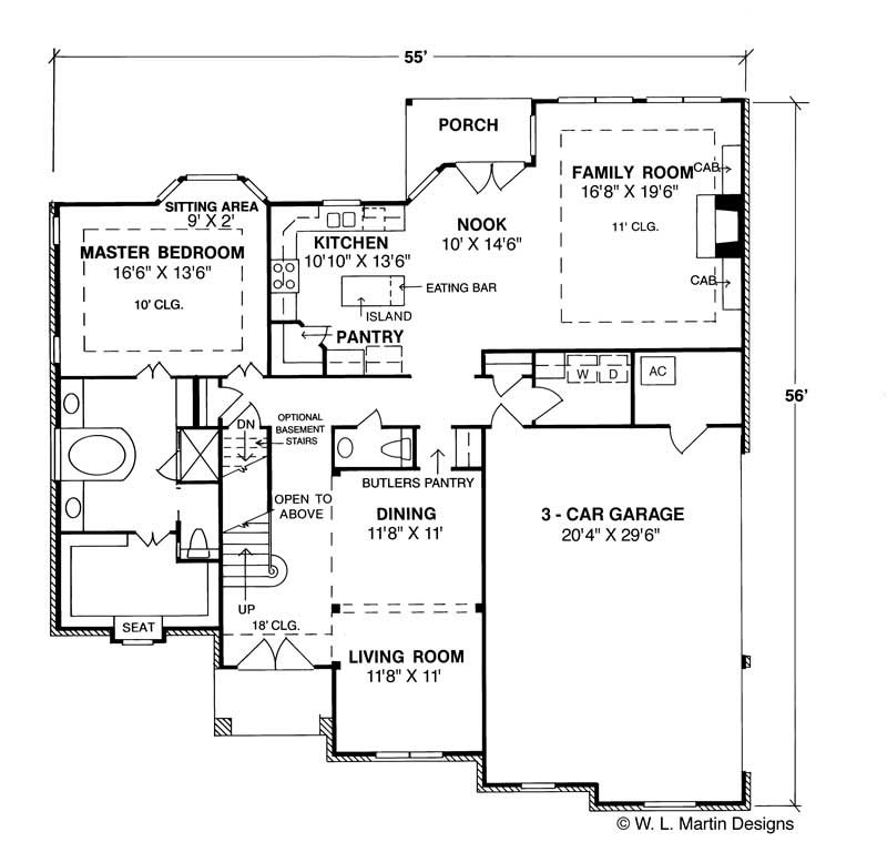 Floor Plan First Story of European Plan #178-1001