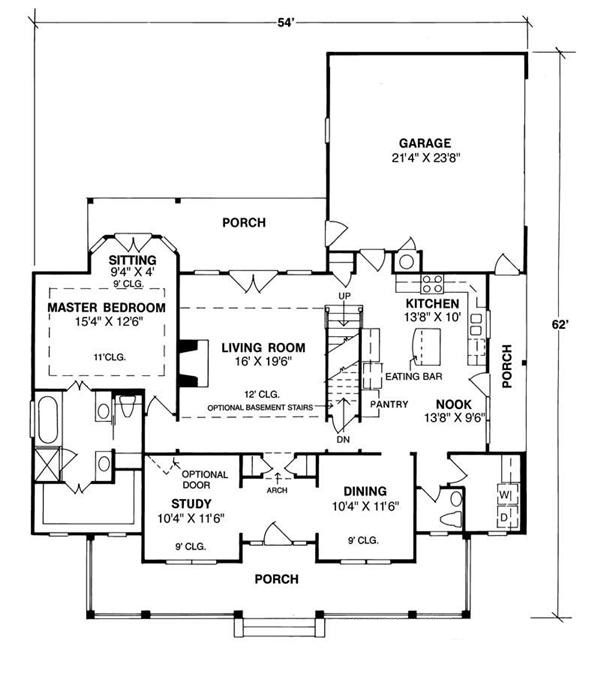 Floor Plan First Story of Country Plan #178-1004
