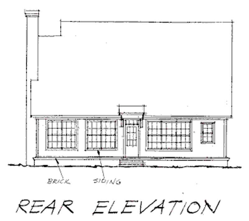 Home Plan Rear Elevation of this 3-Bedroom,1823 Sq Ft Plan -178-1006