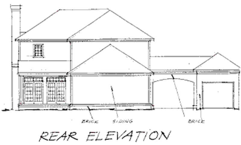 Home Plan Rear Elevation of this 4-Bedroom,2284 Sq Ft Plan -178-1007