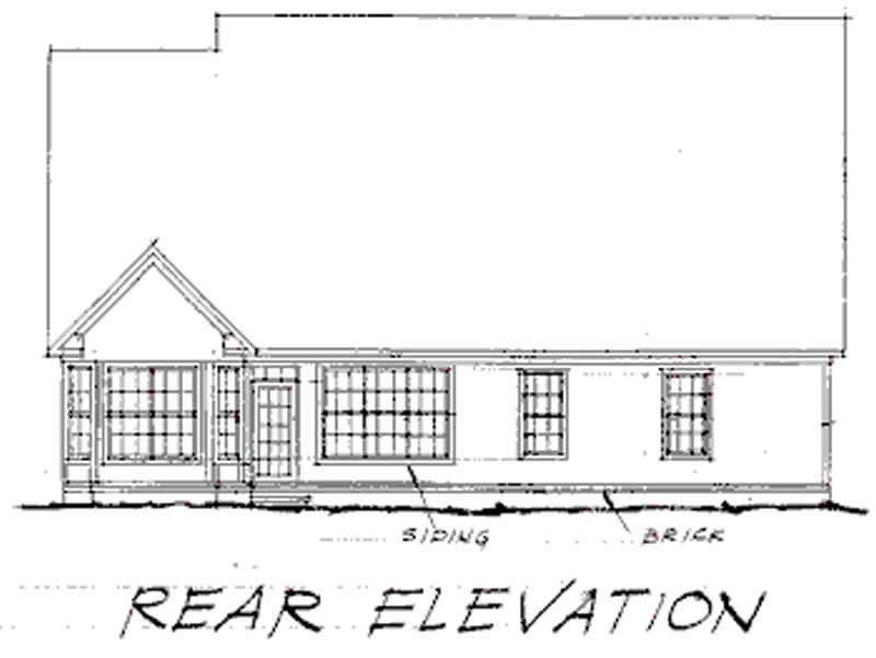 Home Plan Rear Elevation of this 4-Bedroom,2525 Sq Ft Plan -178-1009