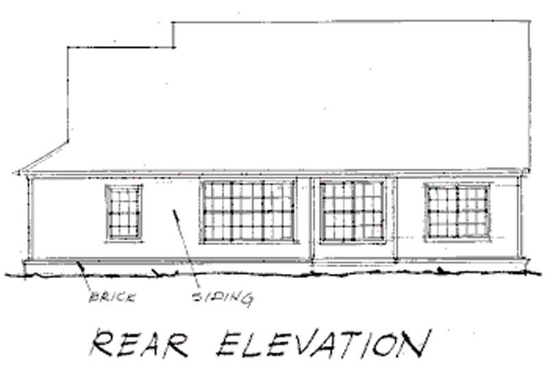 Home Plan Rear Elevation of this 4-Bedroom,1694 Sq Ft Plan -178-1010