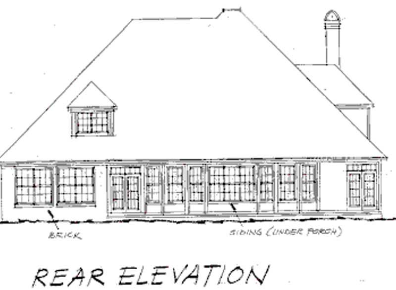 Home Plan Rear Elevation of this 4-Bedroom,3844 Sq Ft Plan -178-1014