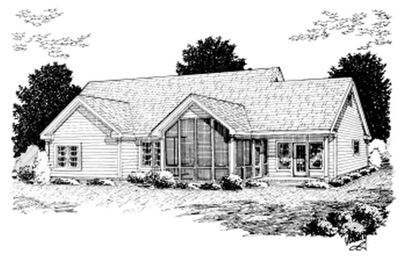Home Plan Rear Elevation of this 3-Bedroom,1958 Sq Ft Plan -178-1018