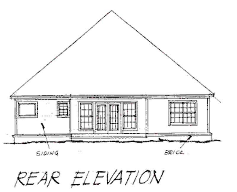 Home Plan Rear Elevation of this 4-Bedroom,2073 Sq Ft Plan -178-1019