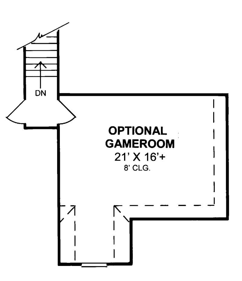 Floor Plan Second Story of Country Plan #178-1020