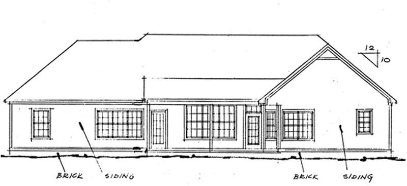 Home Plan Rear Elevation of this 4-Bedroom,2297 Sq Ft Plan -178-1023