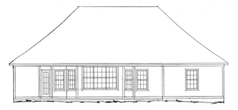 Home Plan Rear Elevation of this 3-Bedroom,1767 Sq Ft Plan -178-1026