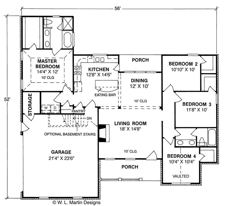 Floor Plan First Story of Small House Plans #178-1029