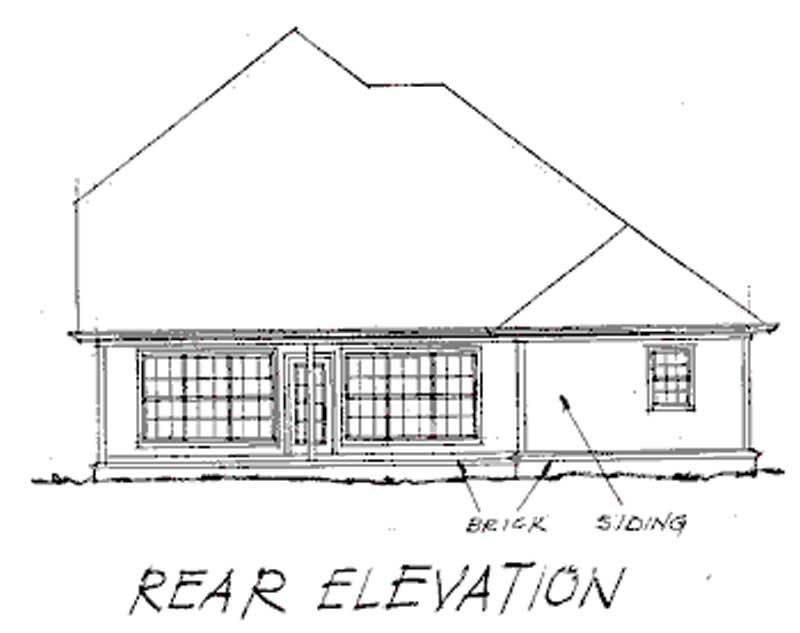 Home Plan Rear Elevation of this 3-Bedroom,1955 Sq Ft Plan -178-1030