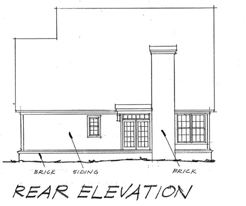 Home Plan Rear Elevation of this 3-Bedroom,1682 Sq Ft Plan -178-1031