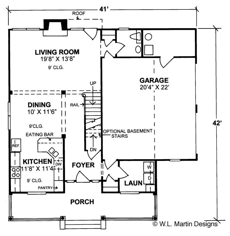 Floor Plan First Story of Country Plan #178-1031