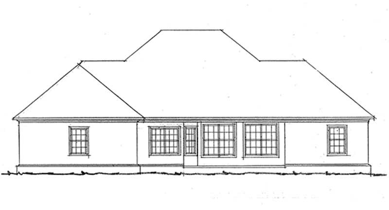 Home Plan Rear Elevation of this 3-Bedroom,2095 Sq Ft Plan -178-1032