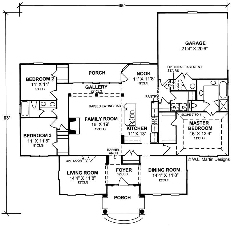 Floor Plan First Story of Colonial Plan #178-1032