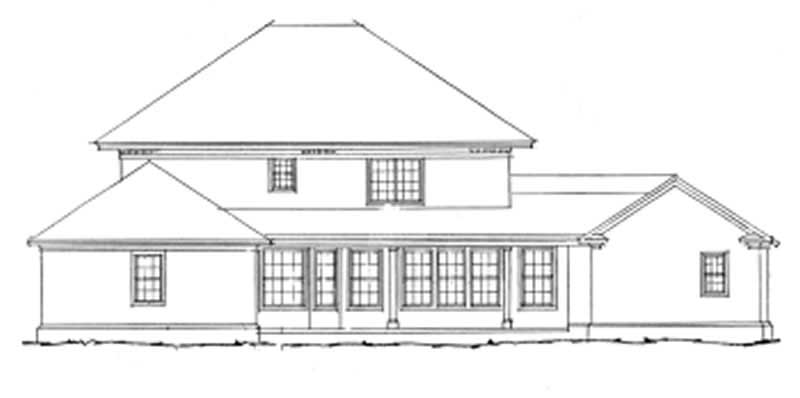 Home Plan Rear Elevation of this 4-Bedroom,3270 Sq Ft Plan -178-1034