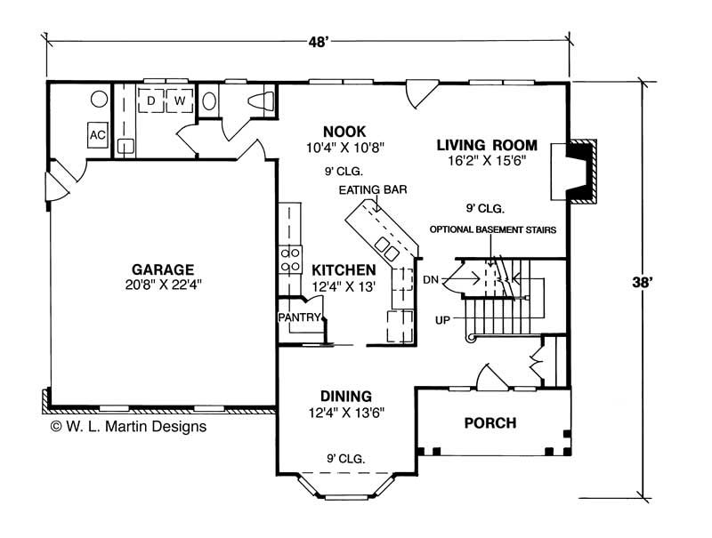 Floor Plan First Story of Country Plan #178-1037