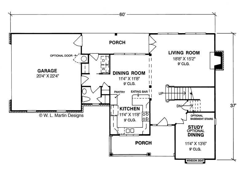 Floor Plan First Story of Country Plan #178-1038