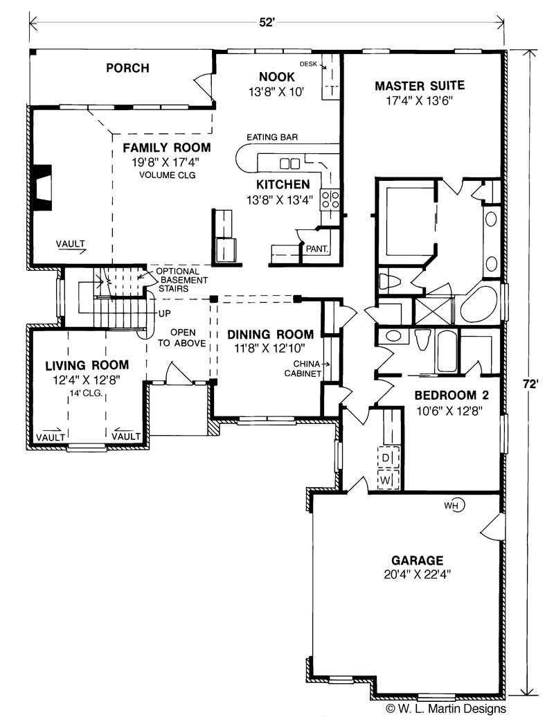 Floor Plan First Story of European Plan #178-1039