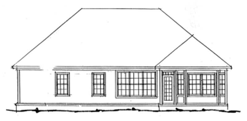 Home Plan Rear Elevation of this 3-Bedroom,1498 Sq Ft Plan -178-1041