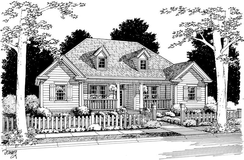 Front elevation of Country home (ThePlanCollection: House Plan #178-1041)