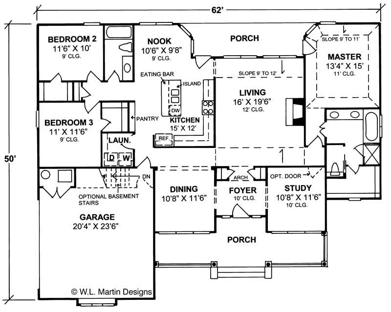 Floor Plan First Story of Country Plan #178-1043