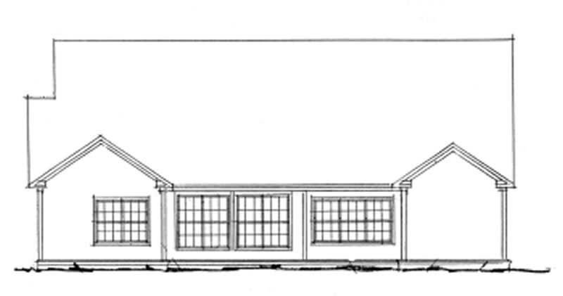 Home Plan Rear Elevation of this 4-Bedroom,1958 Sq Ft Plan -178-1048