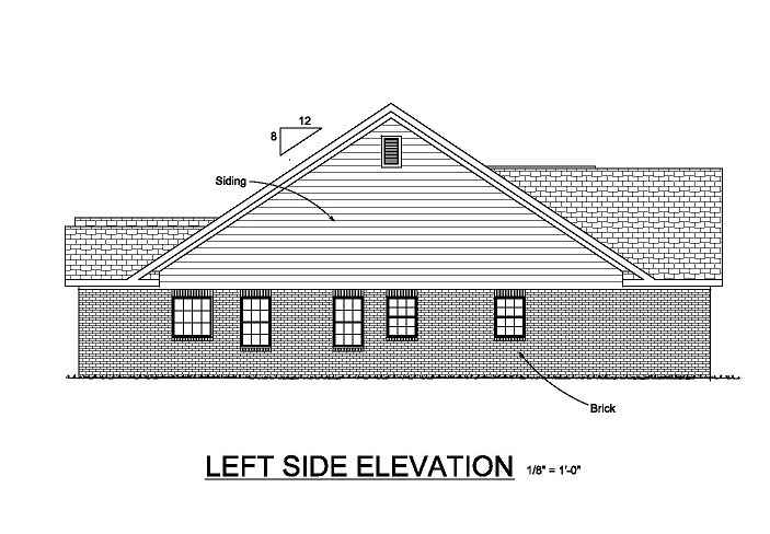 Home Plan Left Elevation of this 4-Bedroom,1958 Sq Ft Plan -178-1048