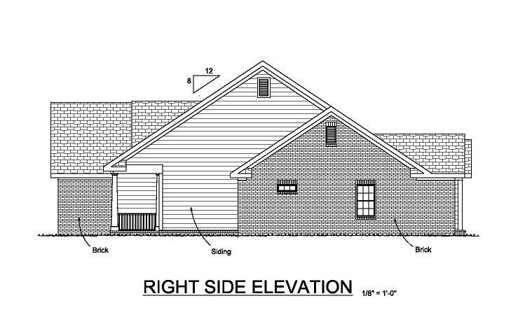 Home Plan Right Elevation of this 4-Bedroom,1958 Sq Ft Plan -178-1048