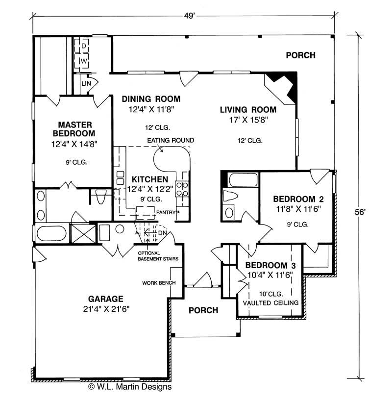 Floor Plan First Story of Small House Plans #178-1049