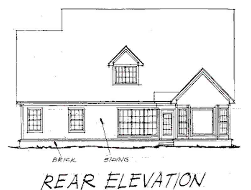 Home Plan Rear Elevation of this 4-Bedroom,2688 Sq Ft Plan -178-1050