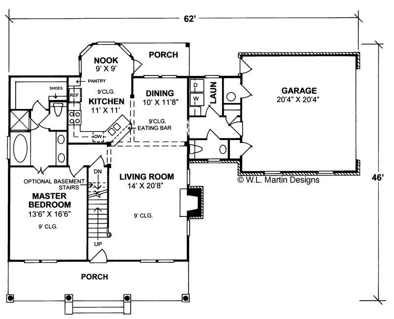 Floor Plan First Story of Country Plan #178-1051