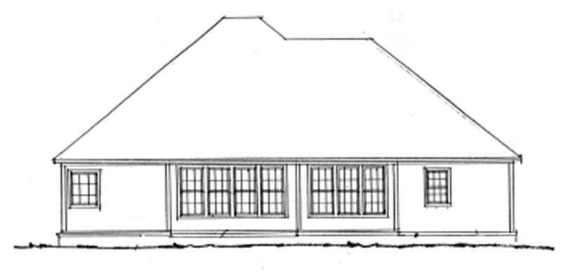 Home Plan Rear Elevation of this 3-Bedroom,1709 Sq Ft Plan -178-1052
