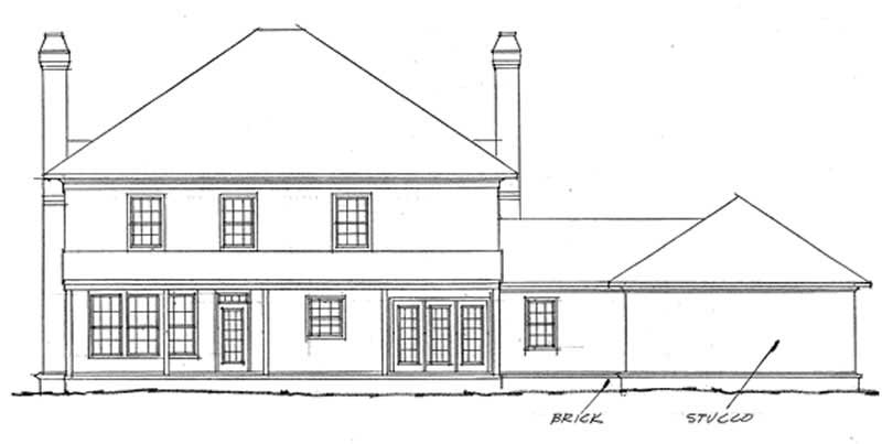 Home Plan Rear Elevation of this 4-Bedroom,3138 Sq Ft Plan -178-1053