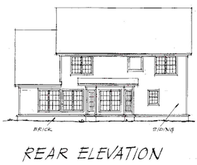 Home Plan Rear Elevation of this 5-Bedroom,2497 Sq Ft Plan -178-1056