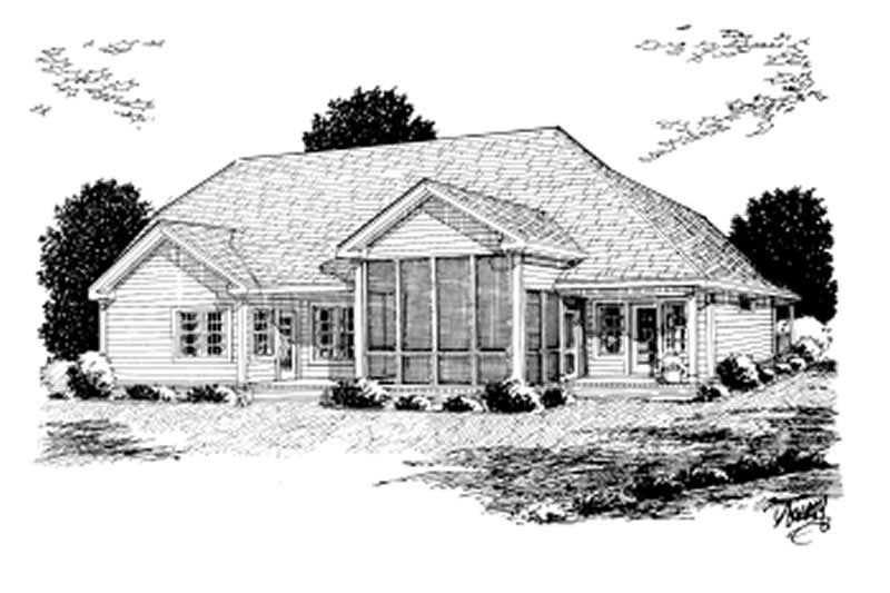 Home Plan Rear Elevation of this 3-Bedroom,1915 Sq Ft Plan -178-1057