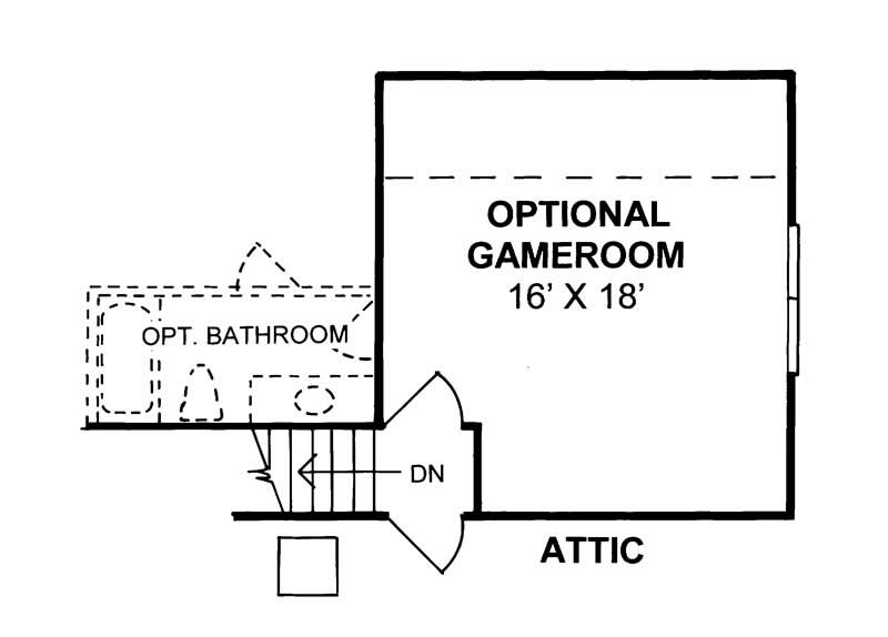 Floor Plan Second Story of Country Plan #178-1057