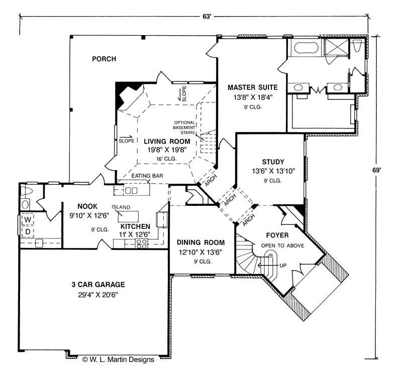 Floor Plan First Story of European Plan #178-1061
