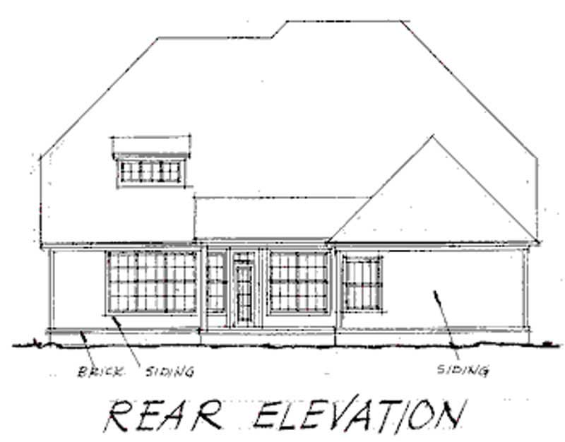 Home Plan Rear Elevation of this 4-Bedroom,2755 Sq Ft Plan -178-1063