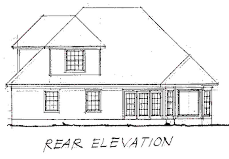 Home Plan Rear Elevation of this 3-Bedroom,1897 Sq Ft Plan -178-1064