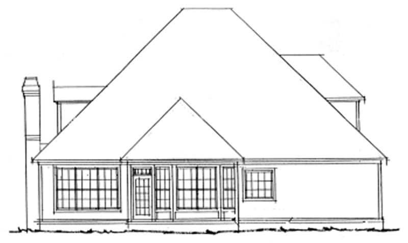 Home Plan Rear Elevation of this 4-Bedroom,2362 Sq Ft Plan -178-1066