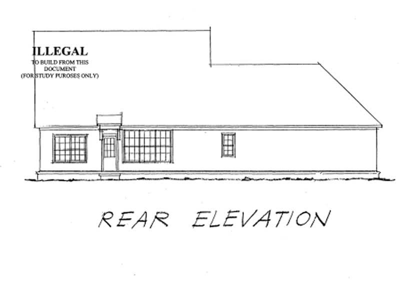 Home Plan Rear Elevation of this 3-Bedroom,1593 Sq Ft Plan -178-1068
